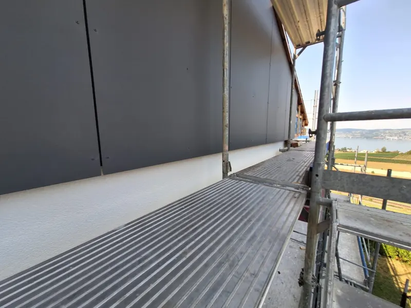 Gaube und Fassade mit Seeblick